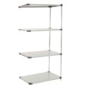 Nexel 5 Tier Solid Stainless Steel Shelving Add-On Unit, 48W x 18D x 74H A18487SS5